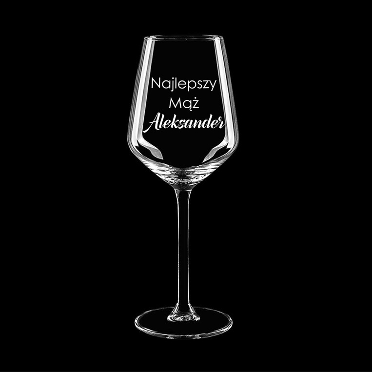 PREZENT DLA MĘŻA kieliszek do wina białego z grawerem