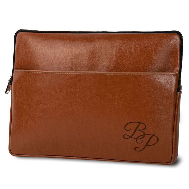 Skórzane etui do laptopa 13 cali GRAWER INICJAŁÓW elegancki prezent