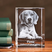 Zdjęcie Twojego pieska w trójwymiarze - grawer w statuetce szklanej