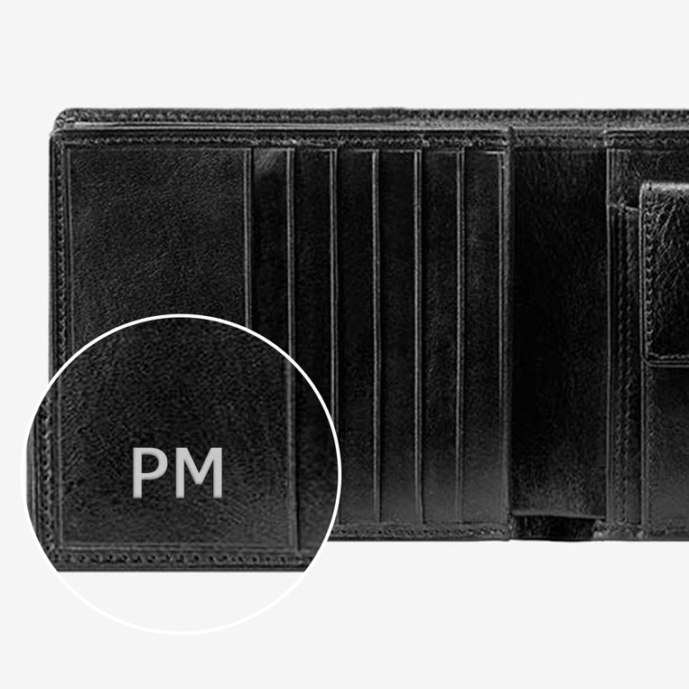 Duży skórzany portfel męski Wittchen INICJAŁY i zapięcie