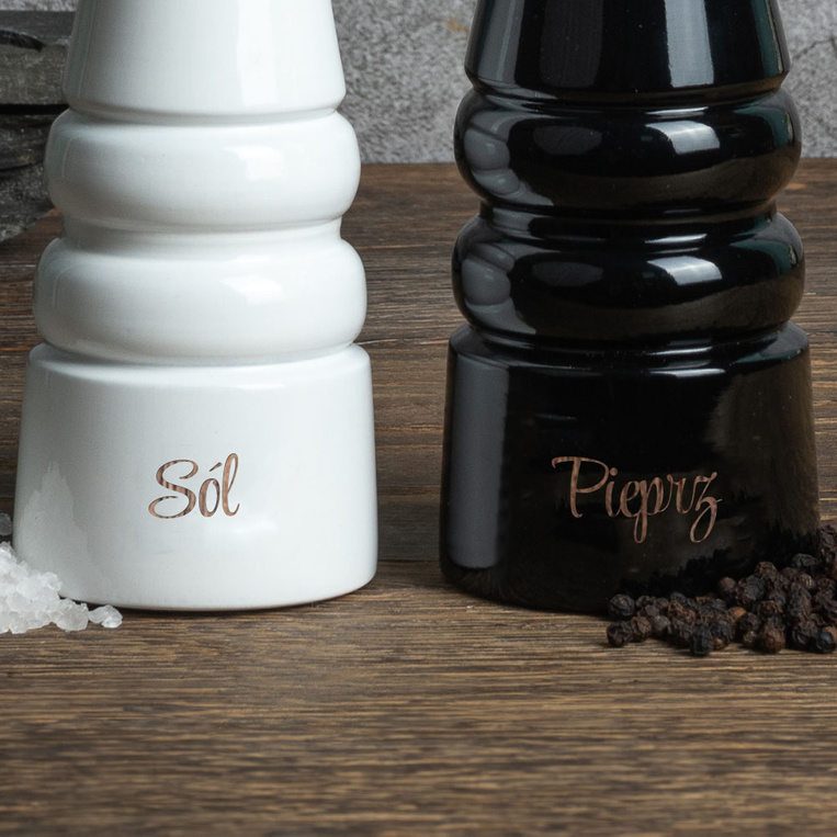 Zestaw młynków do soli i pieprzu z TWOIM GRAWEREM personalizowany prezent