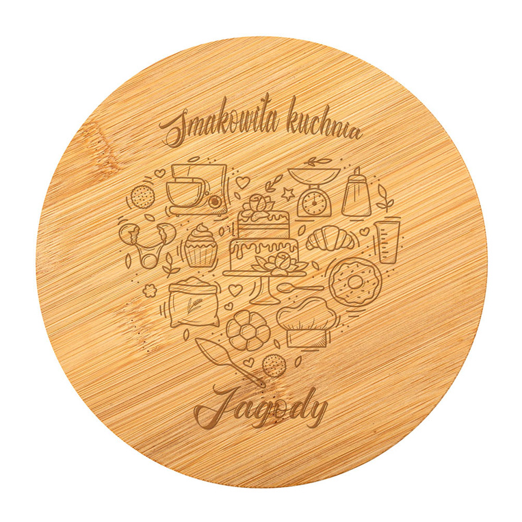Szklana salaterka z personalizacją grawerem SMAKOWITA KUCHNIA + IMIĘ