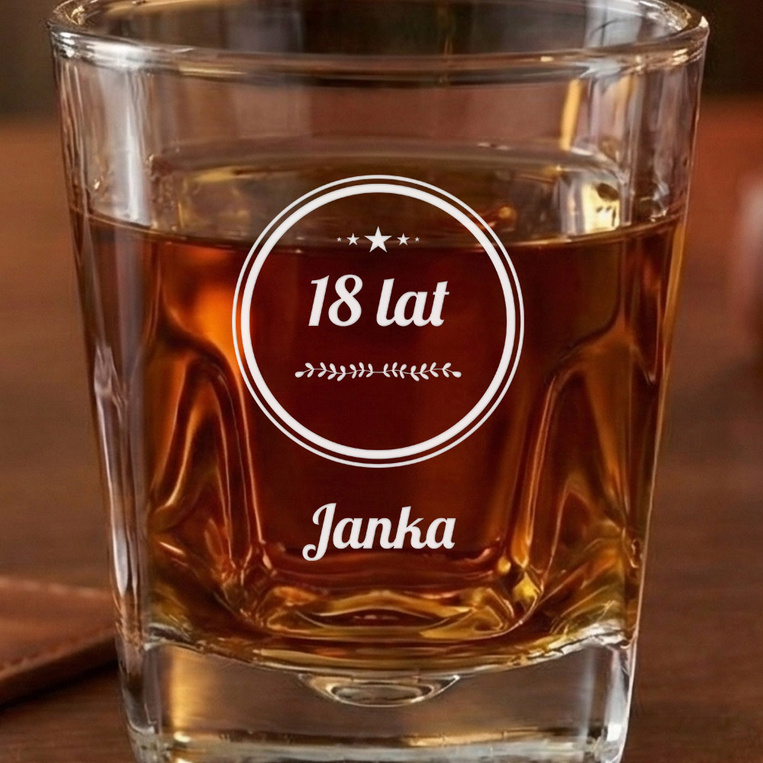Szklanka do whisky na prezent na 18 URODZINY z twoim grawerem
