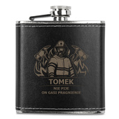 Piersiówka DLA STRAŻAKA z grawerem IMIĘ + NIE PIJE ON GASI PRAGNIENIE