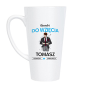 Kubek Latte duży z na drukiem KAWALER DO WZIĘCIA + IMIĘ