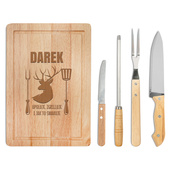 Grawerowany zestaw do grilla z deską DLA MYŚLIWEGO AMATORA GRILLA