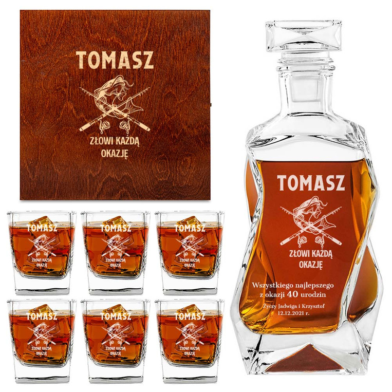 ZESTAW DO WHISKY DLA WĘDKARZA z okazji 40 URODZIN