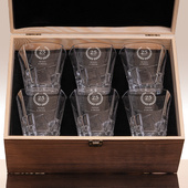 Personalizowany zestaw Szklanek na 25-LECIE POŻYCIA w drewnianej skrzynce