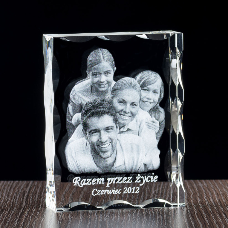 Rodzinne zdjęcie w krysztale GRAWER Pamiątka Jubileusz
