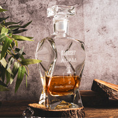 Karafka łamana i 6 szklanek z grawerem dla KONESERA WHISKY na PODZIĘKOWANIA