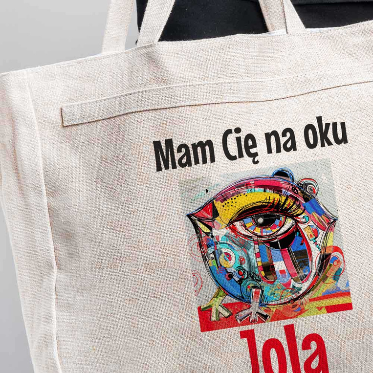 Torba na zakupy z NADRUKIEM na prezent DLA NIEJ - MAM CIĘ NA OKU