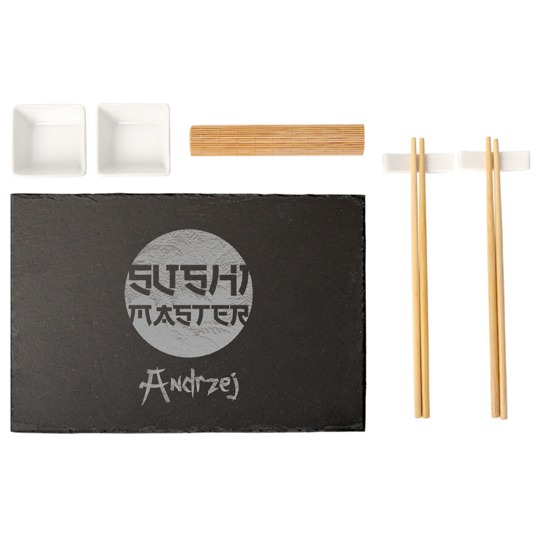 Zestaw do sushi z grawerem SUSHI MASTER + IMIĘ dla NIEGO
