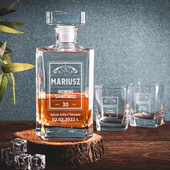 GRAWEROWANY Zestaw do whisky URODZINOWE SERDECZNOŚCI + IMIĘ na prezent na 30 URODZINY
