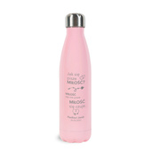 Butelka termiczna różowa z grawerem - DLA PARY NA ROCZNICĘ