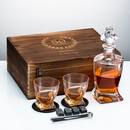 Zestaw do whisky na 50 lat razem – Złote Gody z grawerem