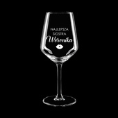 PREZENT DLA SIOSTRY kieliszek do wina czerwonego z grawerem IMIĘ