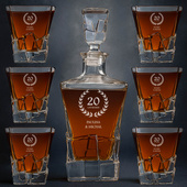 Zestaw do whisky Karafka + 6 szklanek z grawerem na 20 ROCZNICĘ ŚLUBU