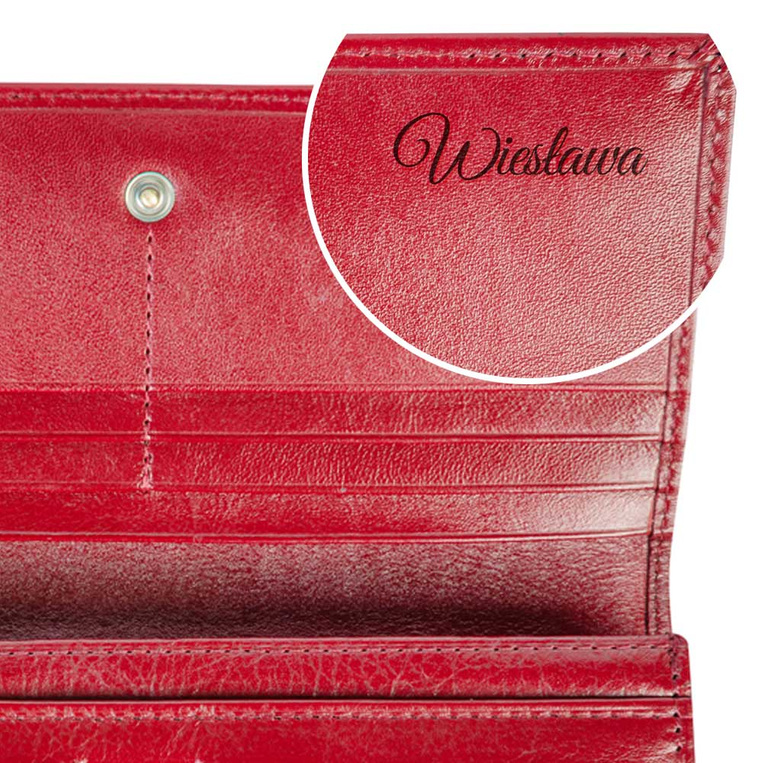 Elegancki portfel damski czerwony Wittchen z Twoim Grawerem