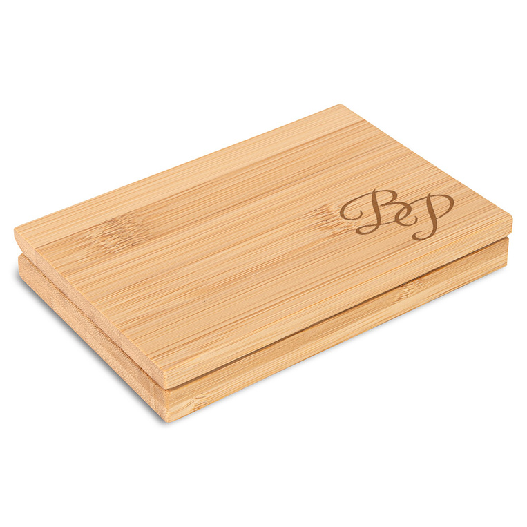 PERSONALIZOWANY zestaw do manicure w bambusowym etui GRAWEROWANE INICJAŁY