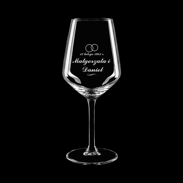 PERSONALIZOWANY kieliszek do wina czerwonego z grawerem - DLA MAŁŻEŃSTWA