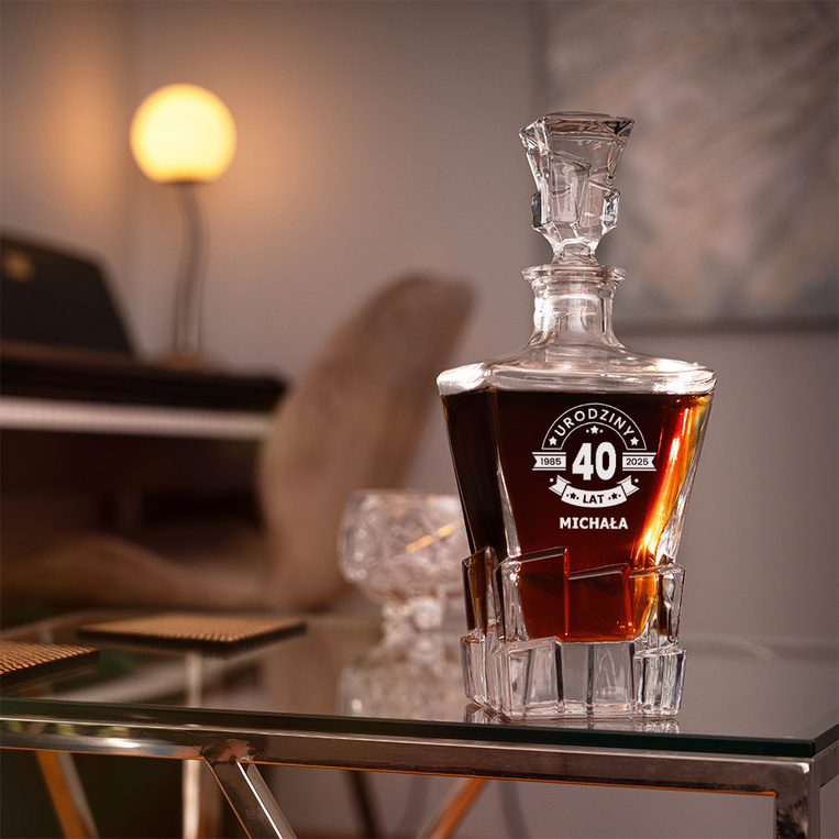 Karafka Lodowa z grawerem – prezent na 40. URODZINY z charakterem