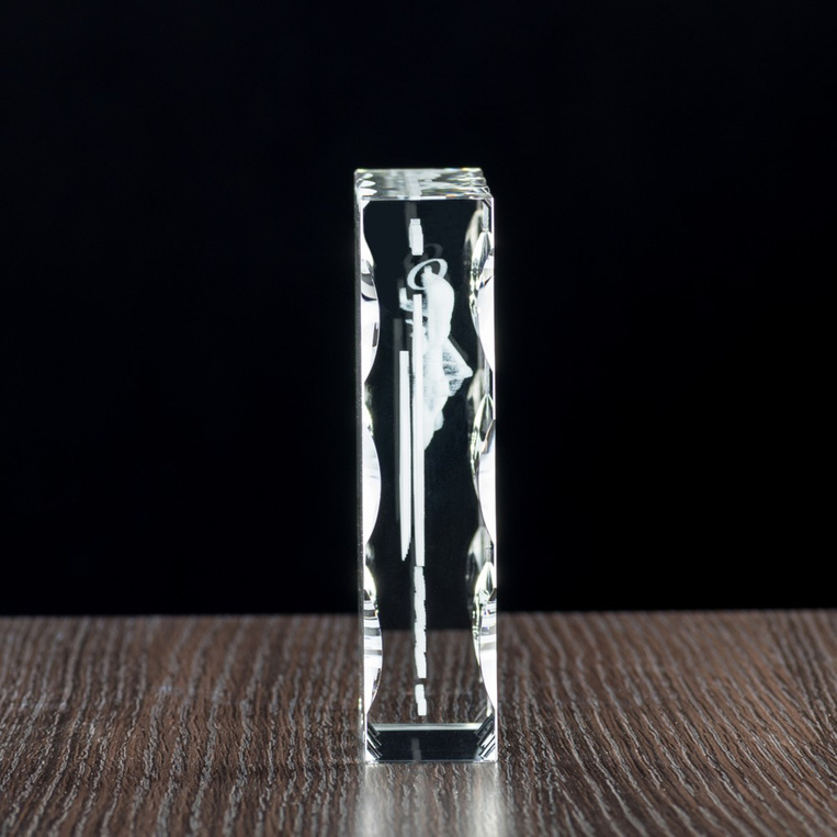 Pamiątka Chrztu Zdjęcie wygrawerowane w krysztale - Aniołek 3D