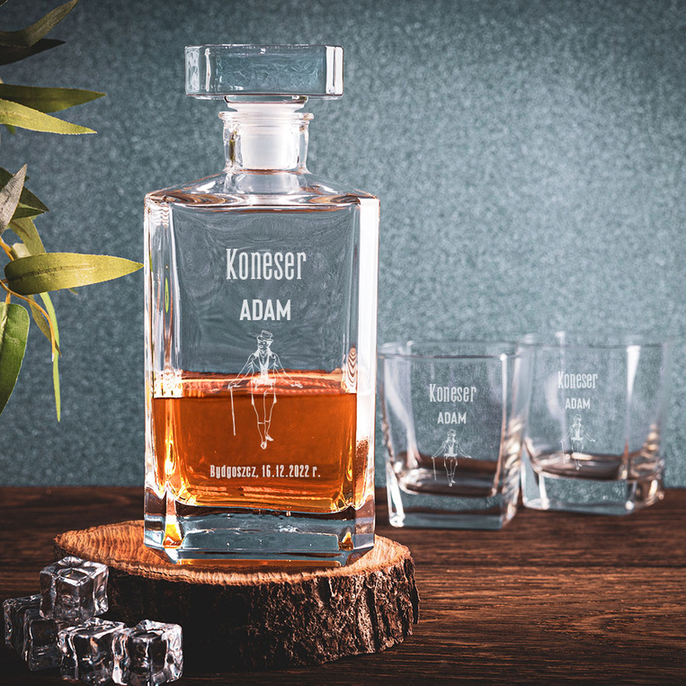 Zestaw do whisky karafka i 6 szklanek DLA KONESERA WHISKY