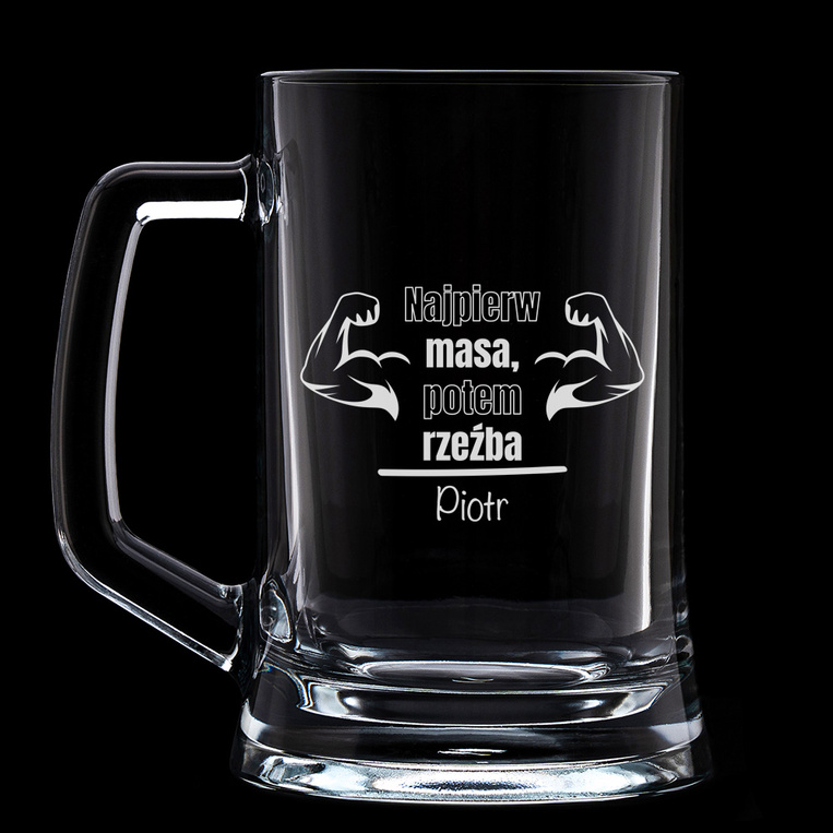 KUFEL Z ŻARTOBLIWYM GRAWEREM – prezent z humorem NAJPIER MASA ...