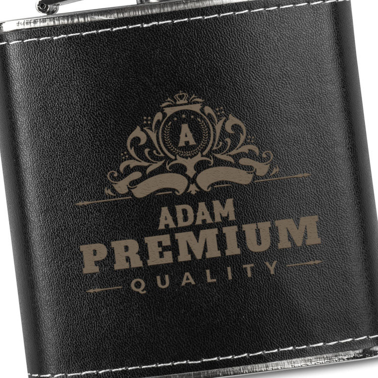 Piersiówka W SKÓRZE Z GRAWEREM na prezent DLA NIEGO