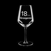 PREZENT DLA NIEGO Kieliszek do wina czerwonego z grawerem NA 18 URODZINY