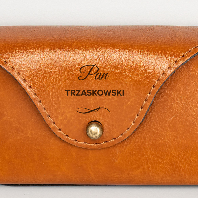 Etui skórzane na okulary ELEGANCKI PREZENT DLA NIEGO twój grawer