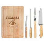 Zestaw do grilla z grawerowaną deską DLA MYŚLIWEGO na IMIENINY