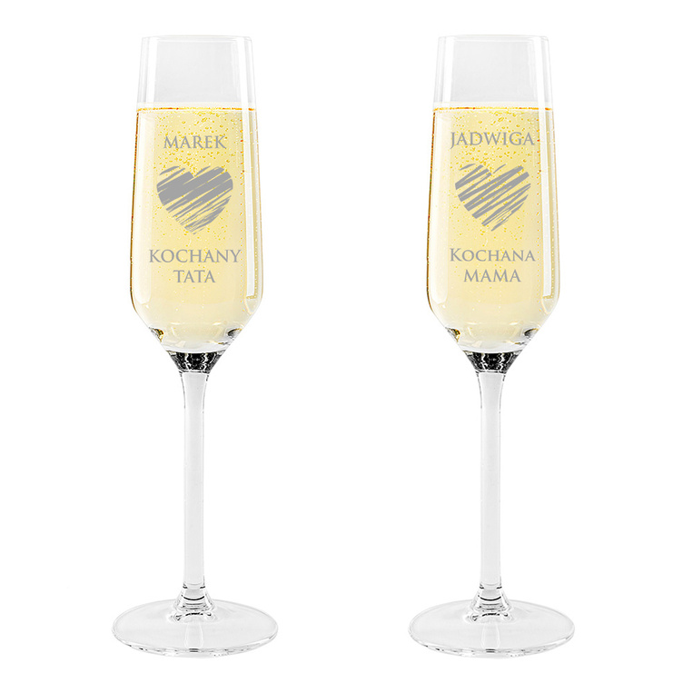 Kieliszek do szampana DLA MAMY I TATY z Twoim grawerem