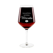 PREZENT DLA SIOSTRY kieliszek do wina czerwonego z grawerem IMIĘ