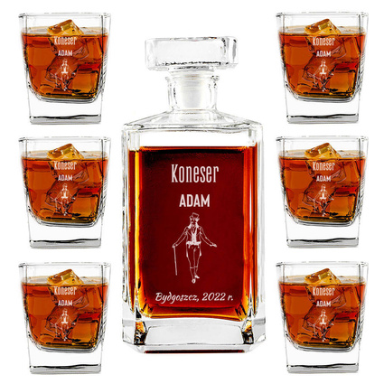 Zestaw do whisky karafka i 6 szklanek DLA KONESERA WHISKY