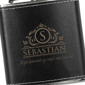 Grawerowana piersiówka w skórze DLA MĘŻA