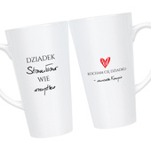Kubek Latte Max DLA DZIADKA z nadrukiem DZIADEK WIE WSZYSTKO