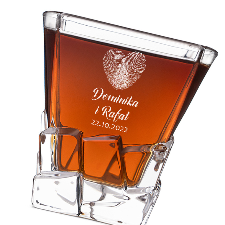 2 Szklanki do whisky PREZENT NA ROCZNICĘ z grawerem ODCISKI TUBA PREZENTOWA