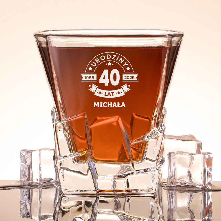Szklanki z grawerem na 40. URODZINY – prezent w skrzynce
