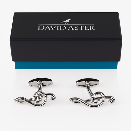 Spinki do mankietów KLUCZ WIOLINOWY – prezent DLA MUZYKA