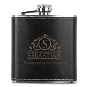 Grawerowana piersiówka w skórze DLA MĘŻA