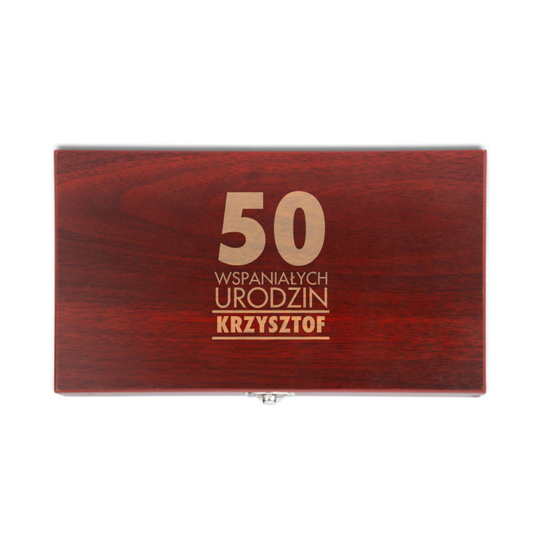 PERSONALIZOWANY zestaw do wina na 50 URODZINY dla NIEGO