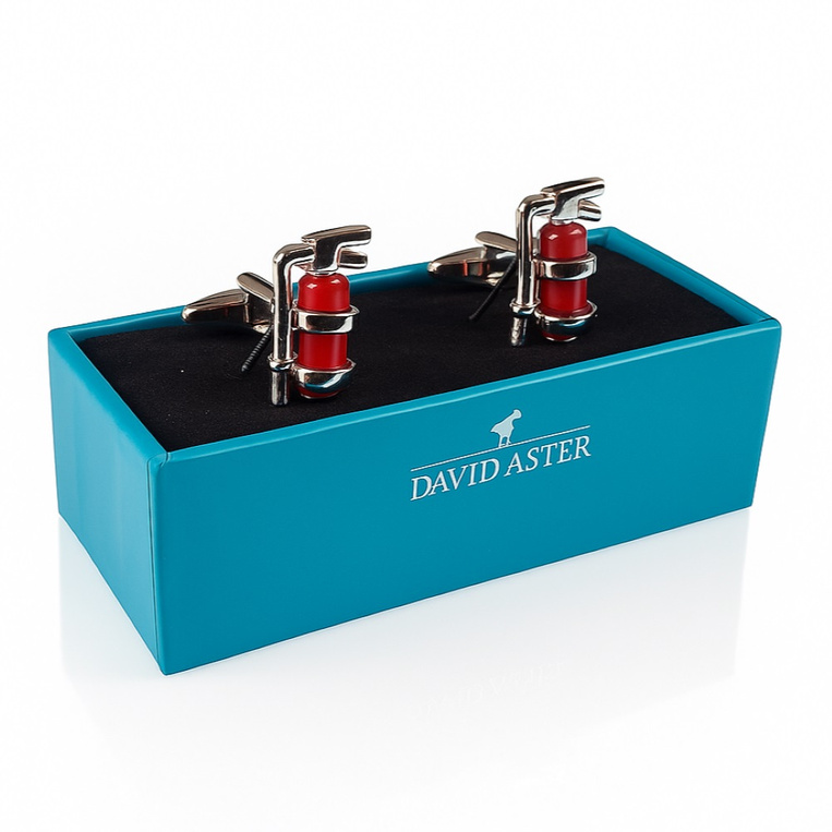 Spinki do mankietów GAŚNICA – prezent DLA STRAŻAKA BHP-owca