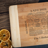 Deska do krojenia z grawerem RZYMSKIE WAKACJE dla miłośnika WŁOSKIEJ KUCHNI
