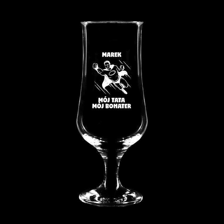 Personalizowane pokale do piwa z grawerem MÓJ TATA MÓJ BOHATER