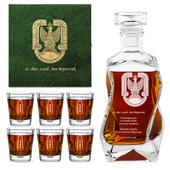 PREZENT DLA LOTNIKA – Grawerowana karafka i szklanki w drewnianej skrzynce