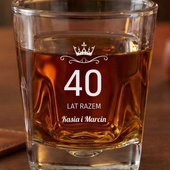 Szklanka do whisky z grawerem „40 LAT RAZEM” – jubileuszowa