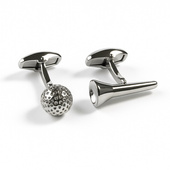 Spinki do mankietów GOLF – prezent DLA GOLFISTY z piłką i tee