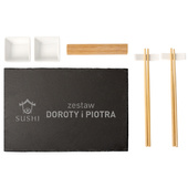 Zestaw do sushi na PREZENT NA ŚLUB z grawerem na kamiennej desce