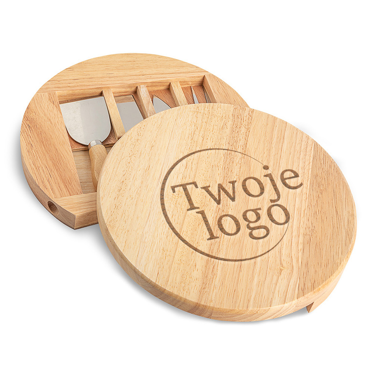 Grawerowana deska z akcesoriami do serwowania serów UPOMINEK FIRMOWY